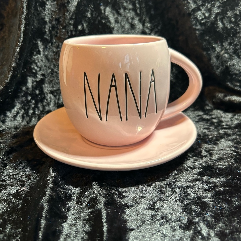 Pink Nana Rae Dunn Mug with Saucer